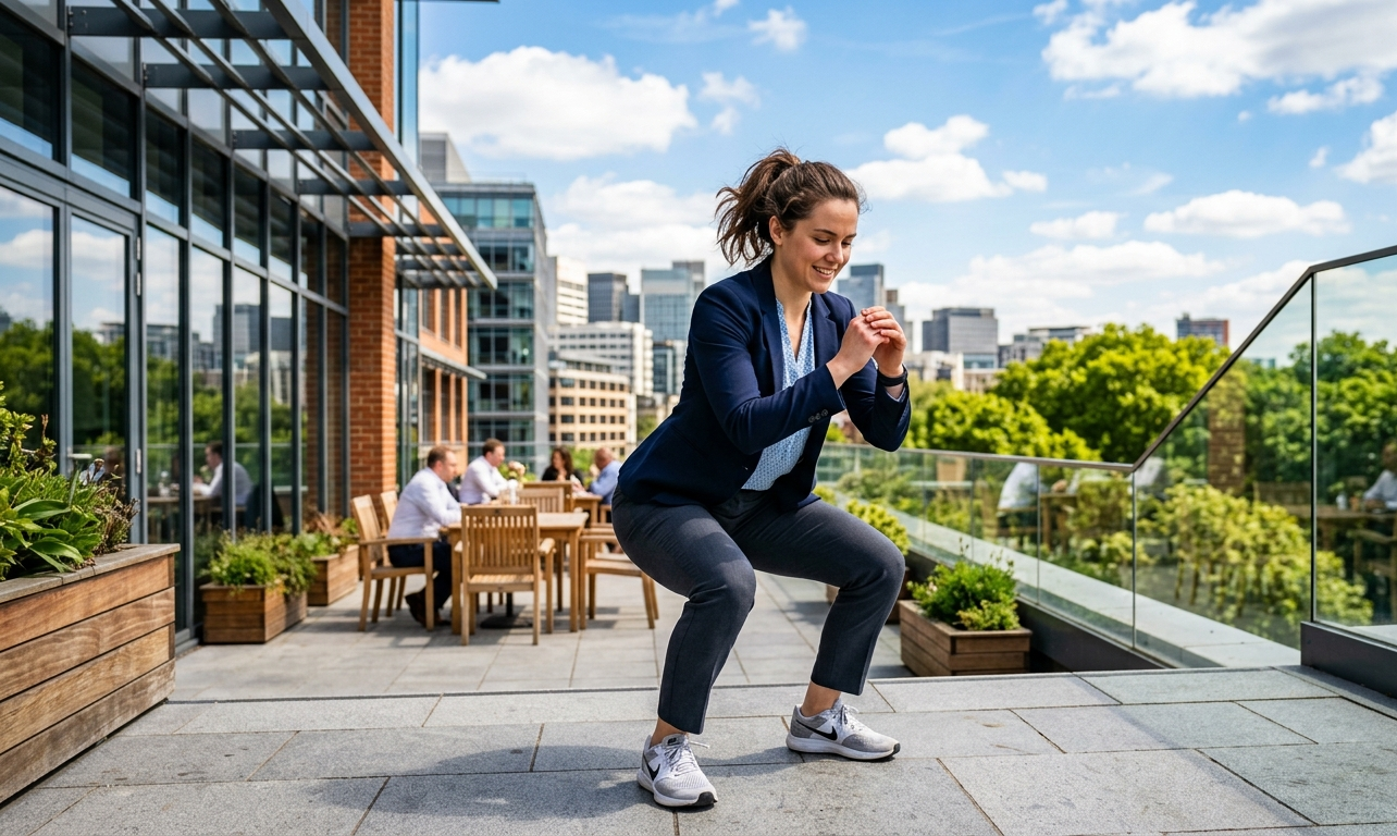 Kurzes Training in der Mittagspause im Freien